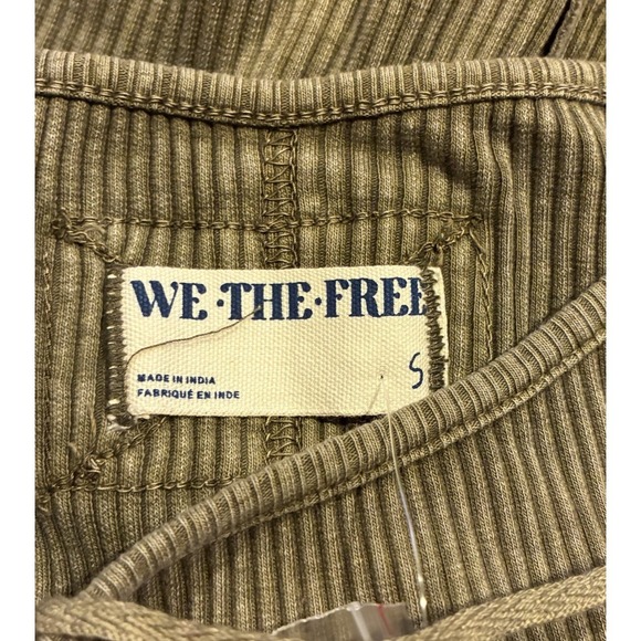 NWT Free People -We The Free- Soul Sister Long Sleeve Top Sz Small Green - Picture 5 of 7